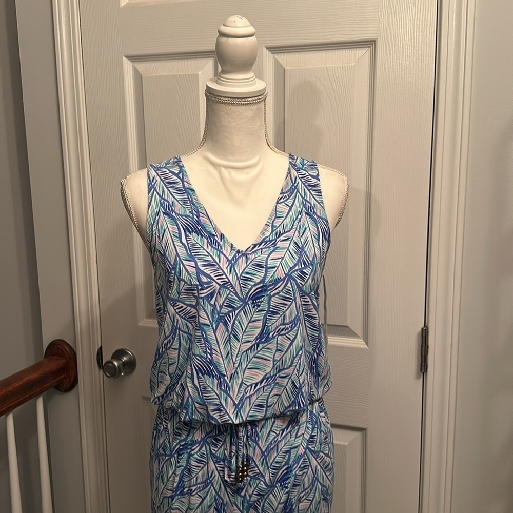 Lilly Pulitzer Paulina Multicolored Bennet Blue Let's Mango Jumpsuit Women Small - Picture 3 of 13